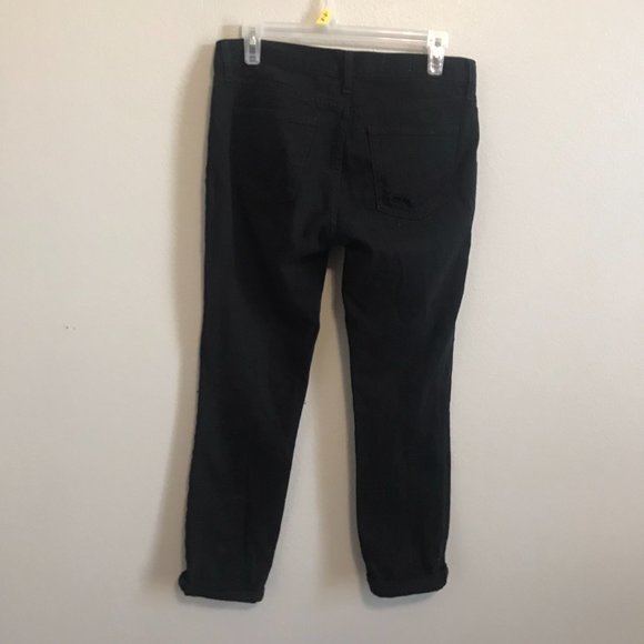 GAP Black Midrise Distressed Girlfriend Straight Leg Jeans Size 27R - Picture 5 of 8
